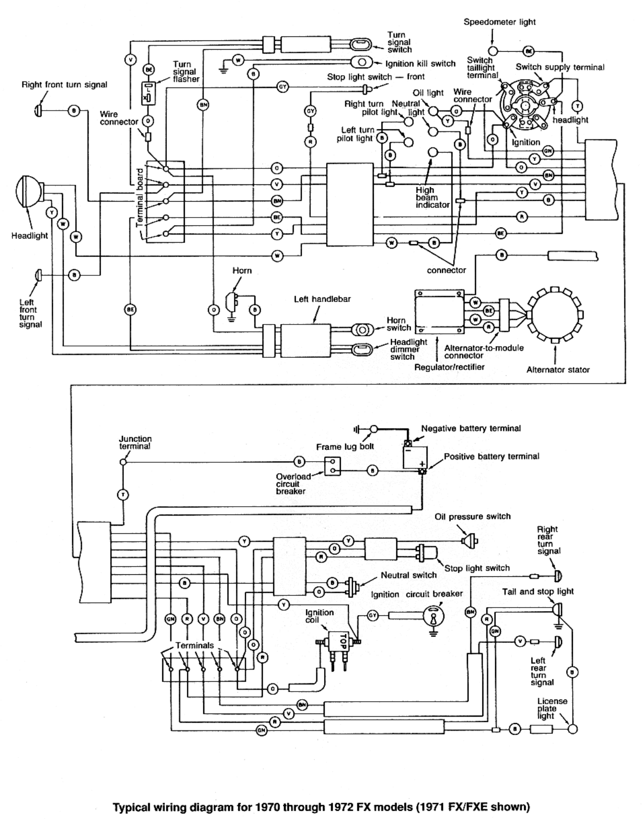 Harley Davidson FX 1970 1972 schematic