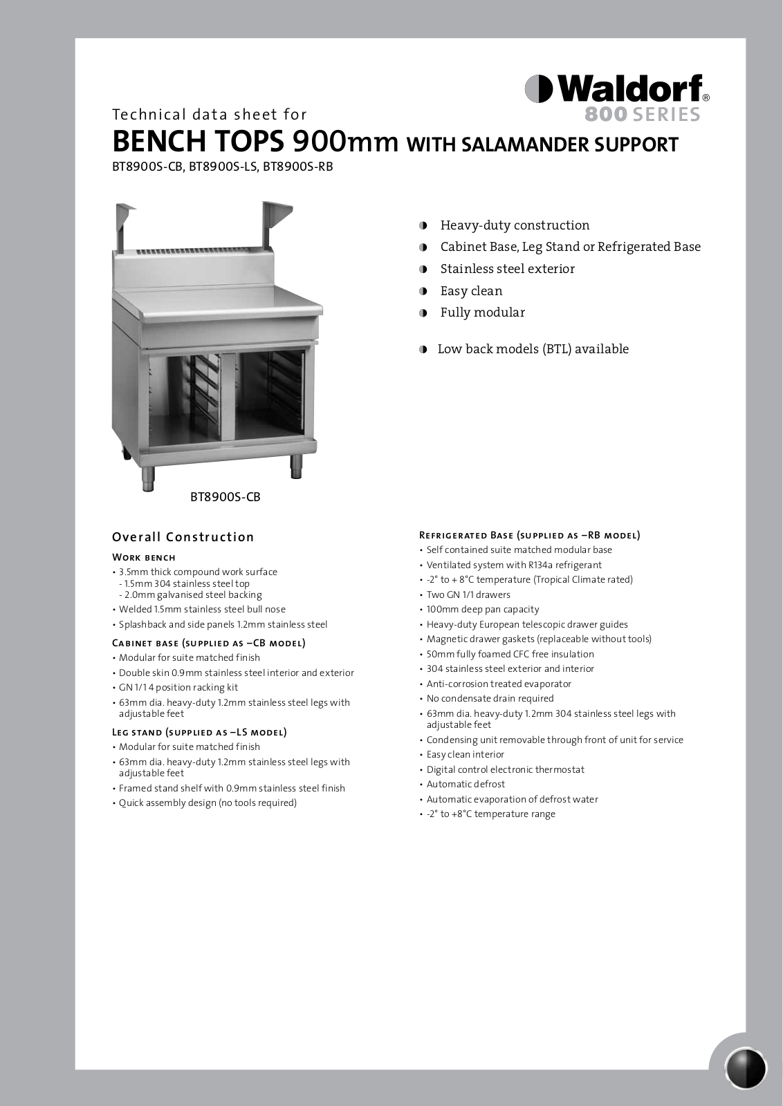 Moffat BT8900S-CB User Manual