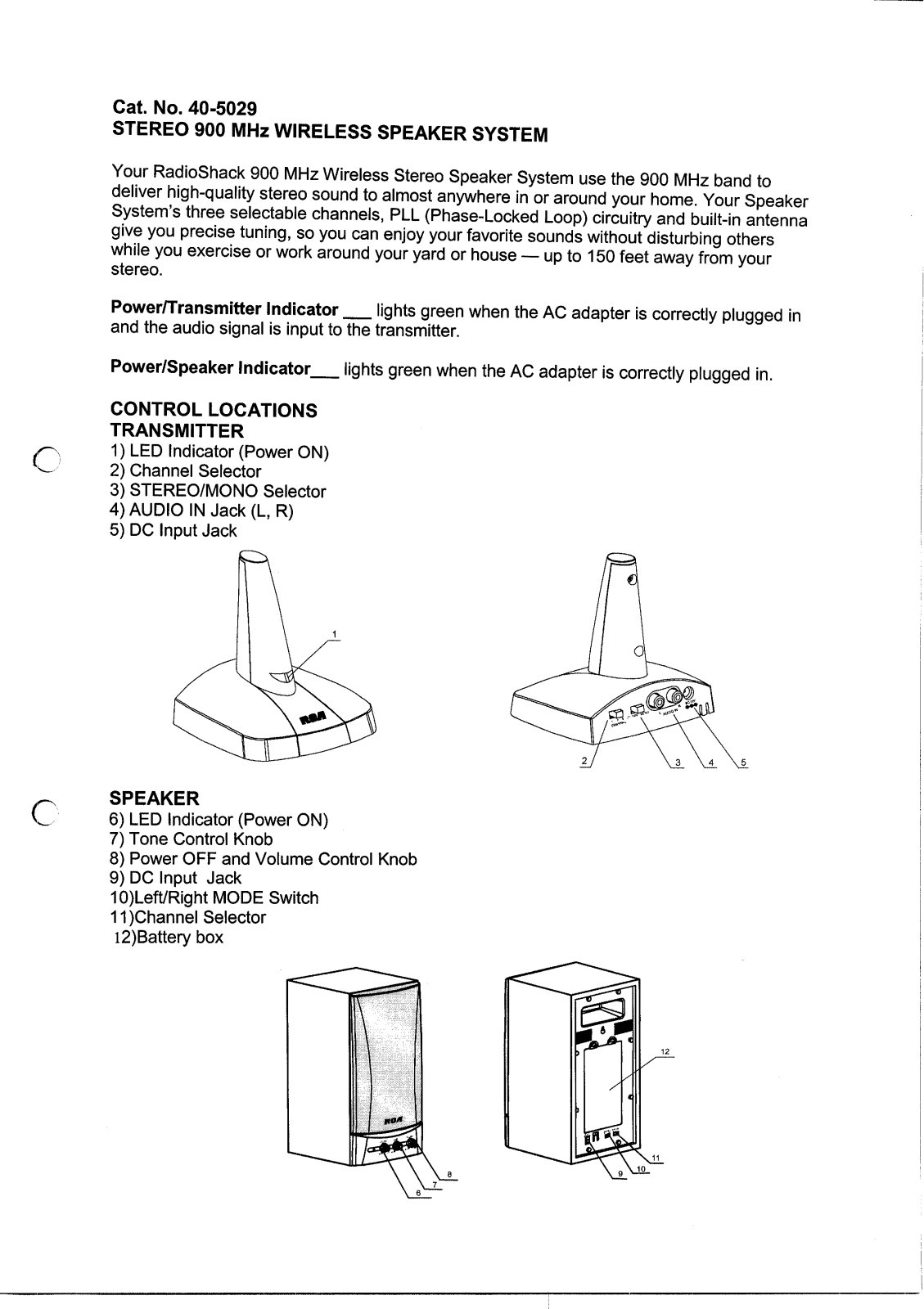 Radio Shack 4005029T User Manual