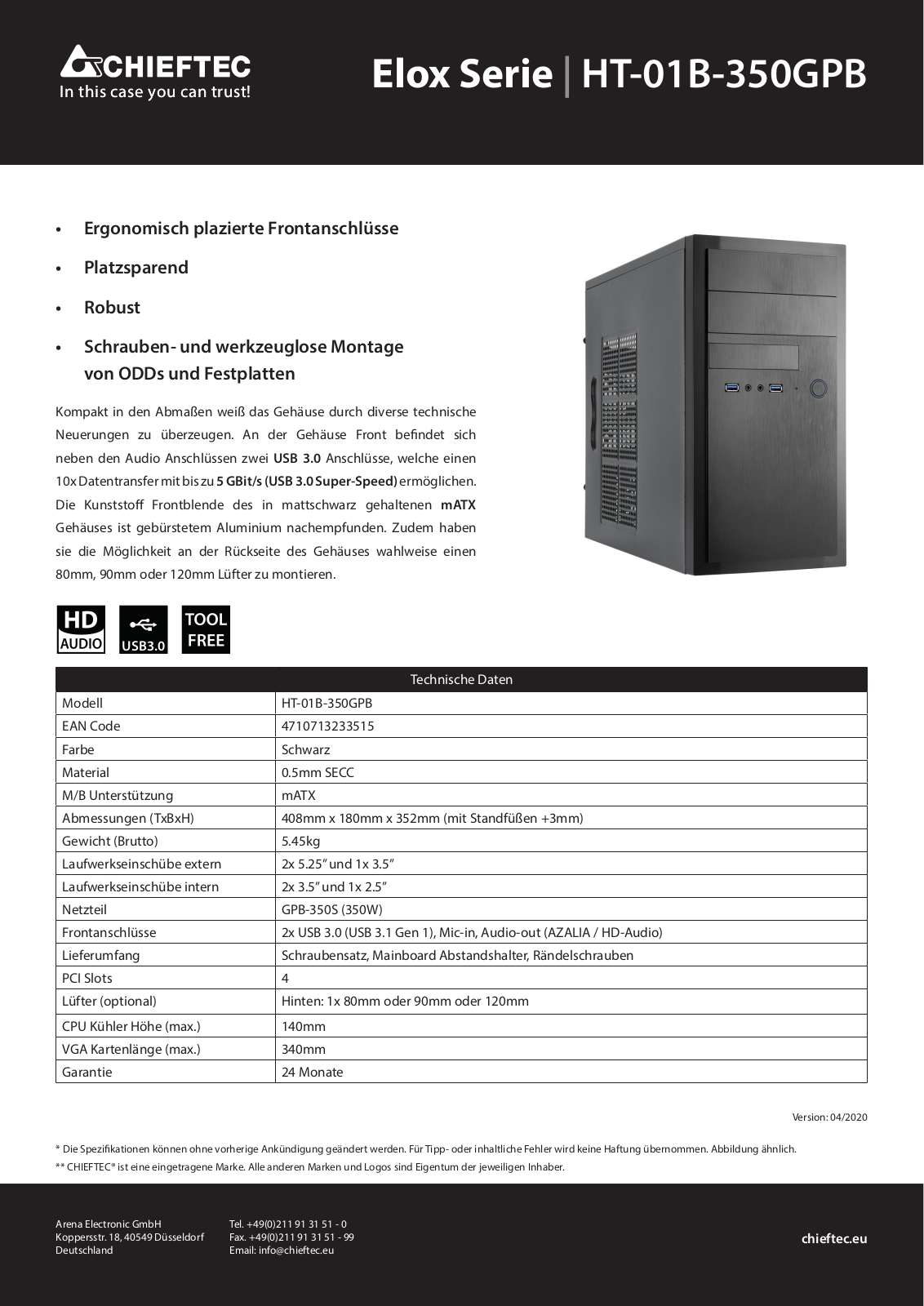 CHIEFTEC HT-01B350GPB Datasheet - ManualMachine.com