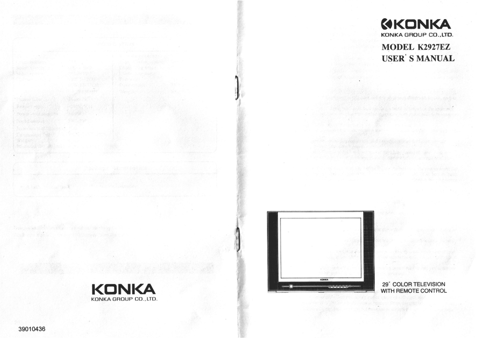 Konka K2927EZ User Manual