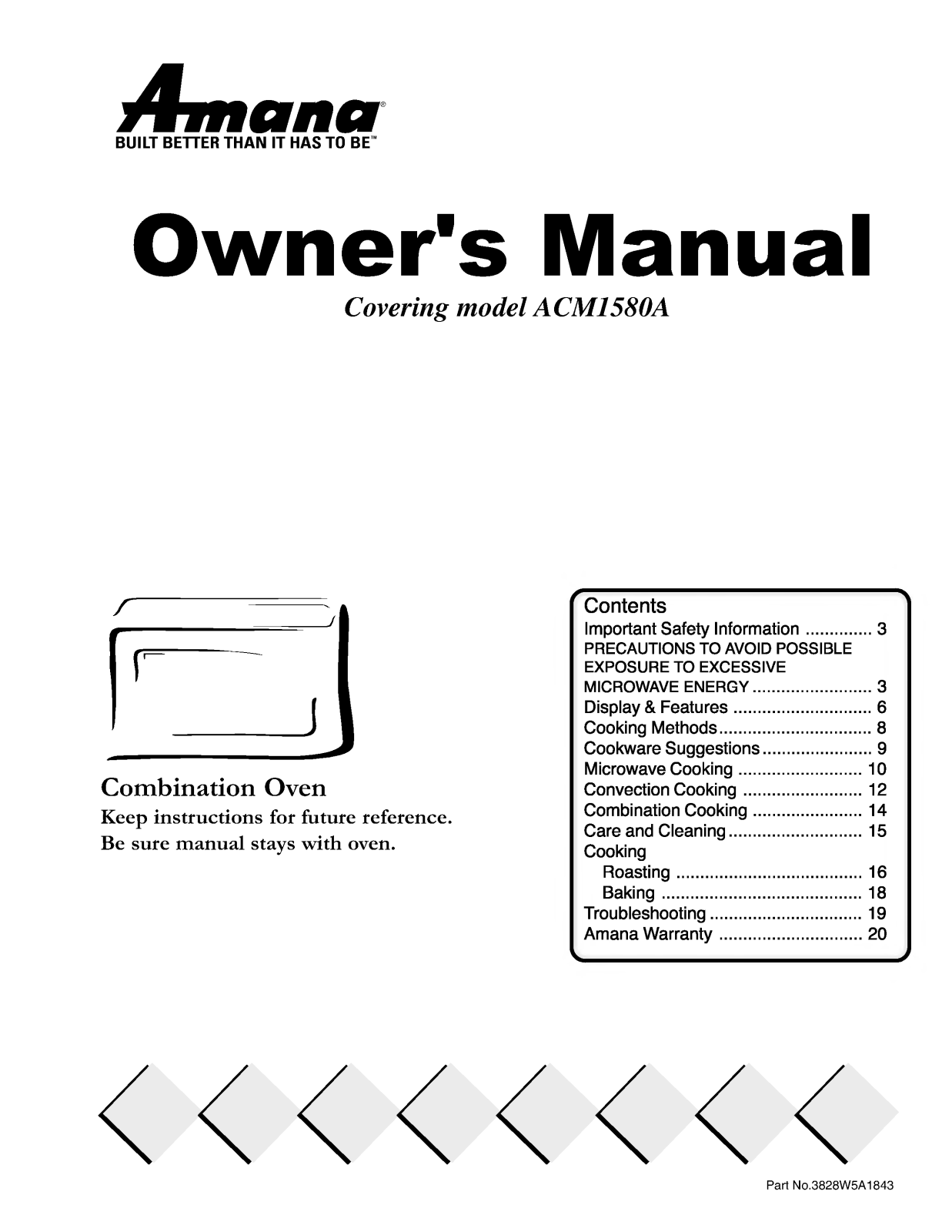 LG ACM1580AW, ACM1580AC, ACM1580AS User Manual