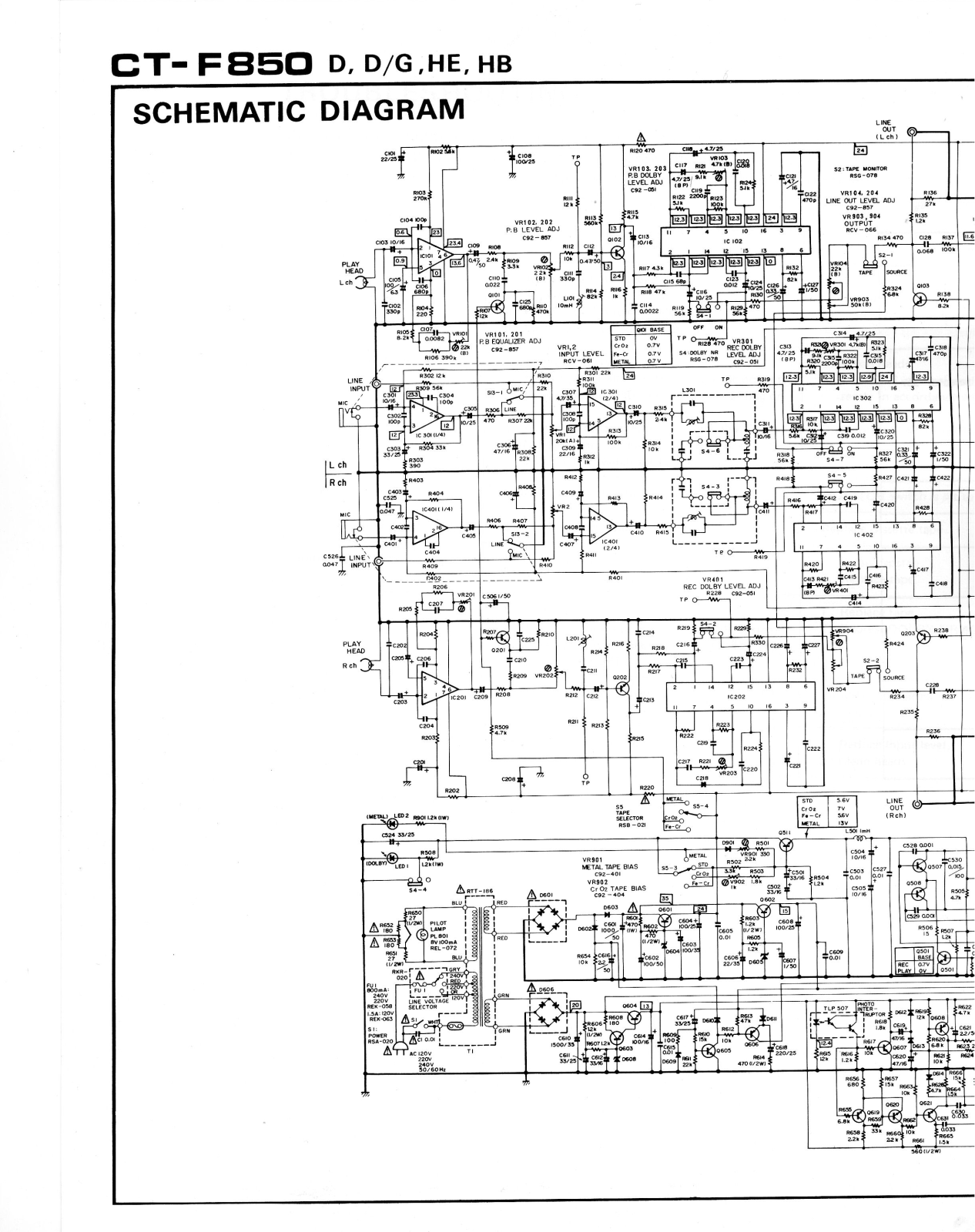 Pioneer CTF-850 Schematic