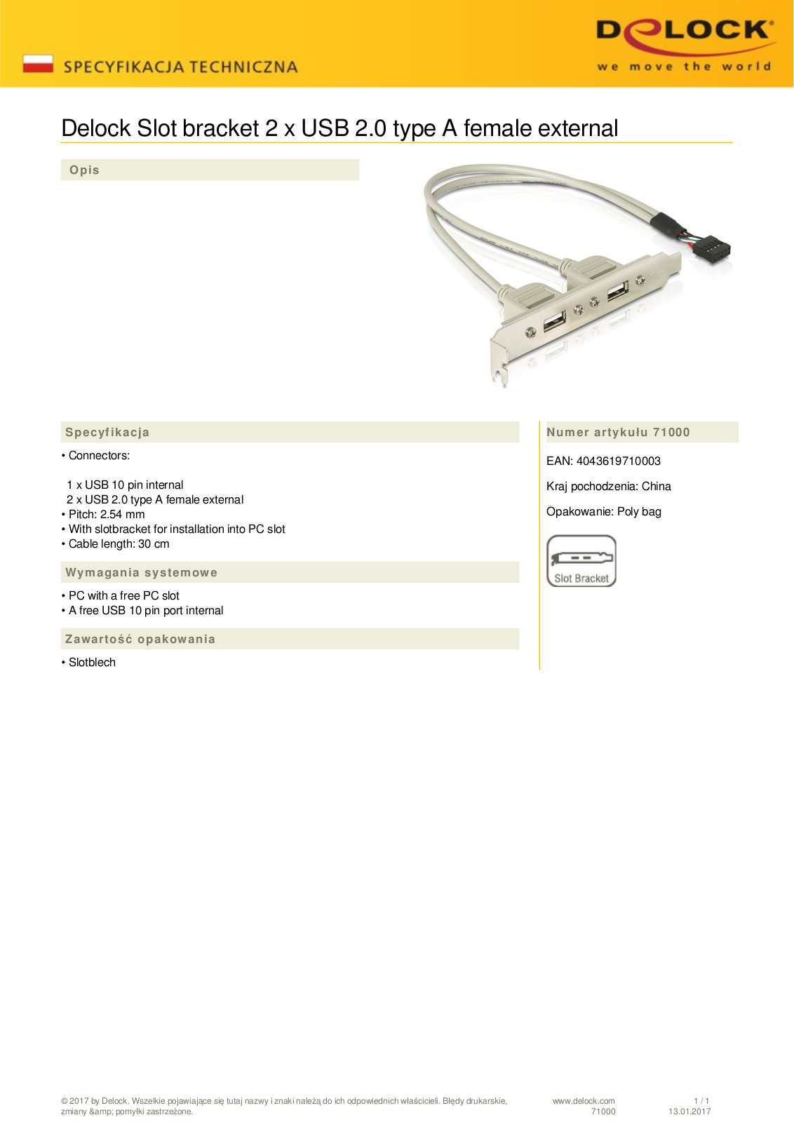 DeLOCK USB 2.0 slot bezel User Manual