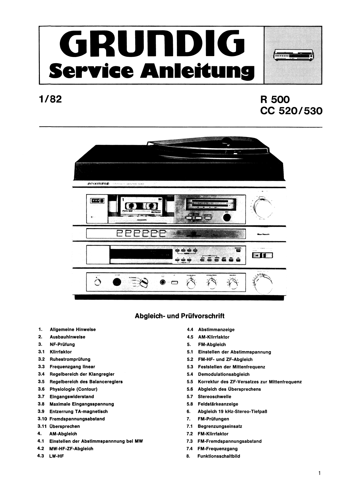 Grundig CC-520, CC-530, R-500 Service manual