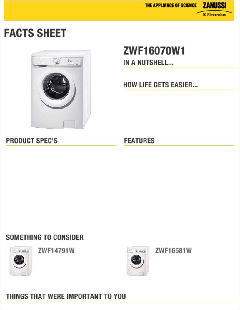 Zanussi ZWF16070W1 User Manual