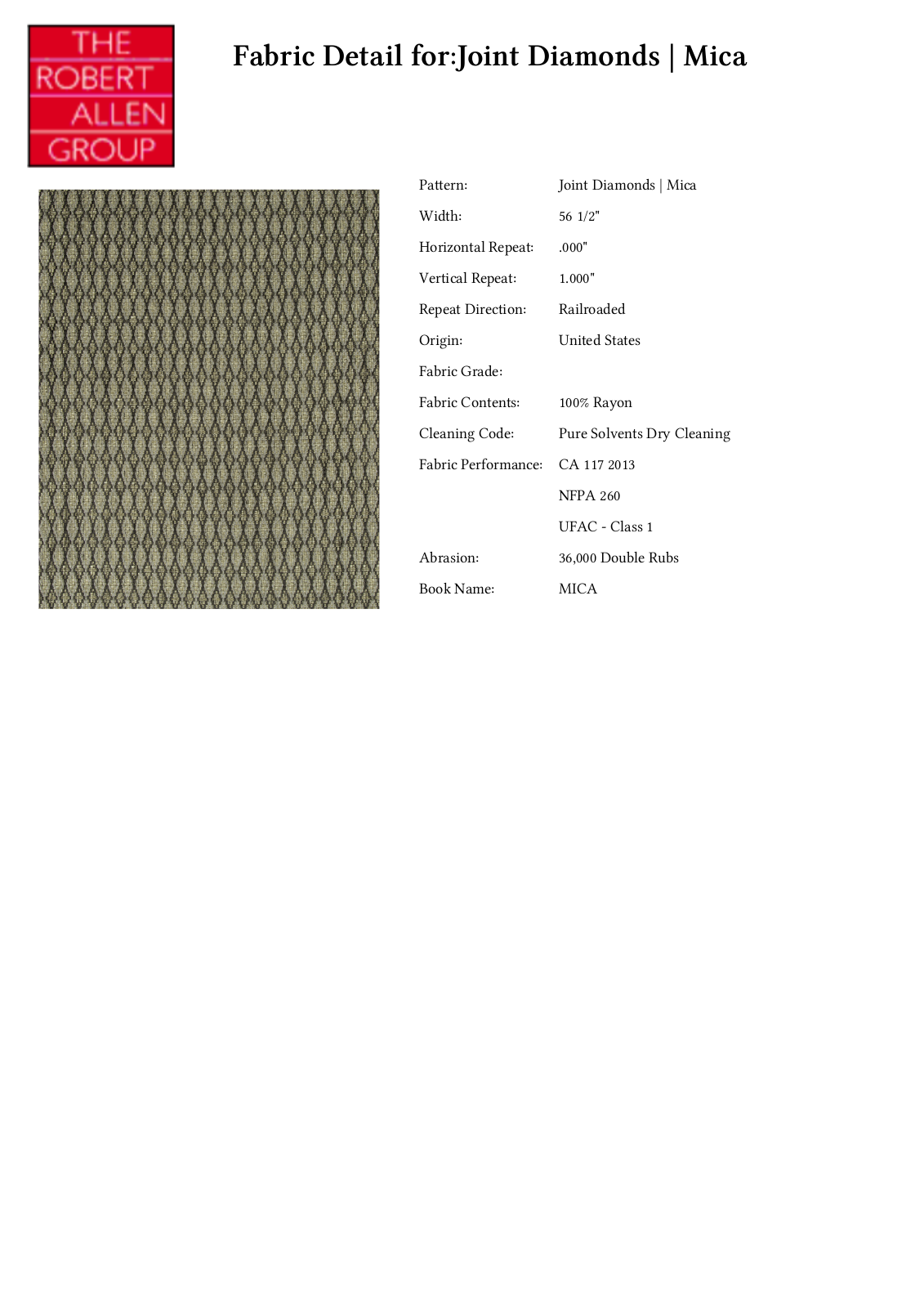 Robert Allen RALF1638 Specifications - ManualMachine.com