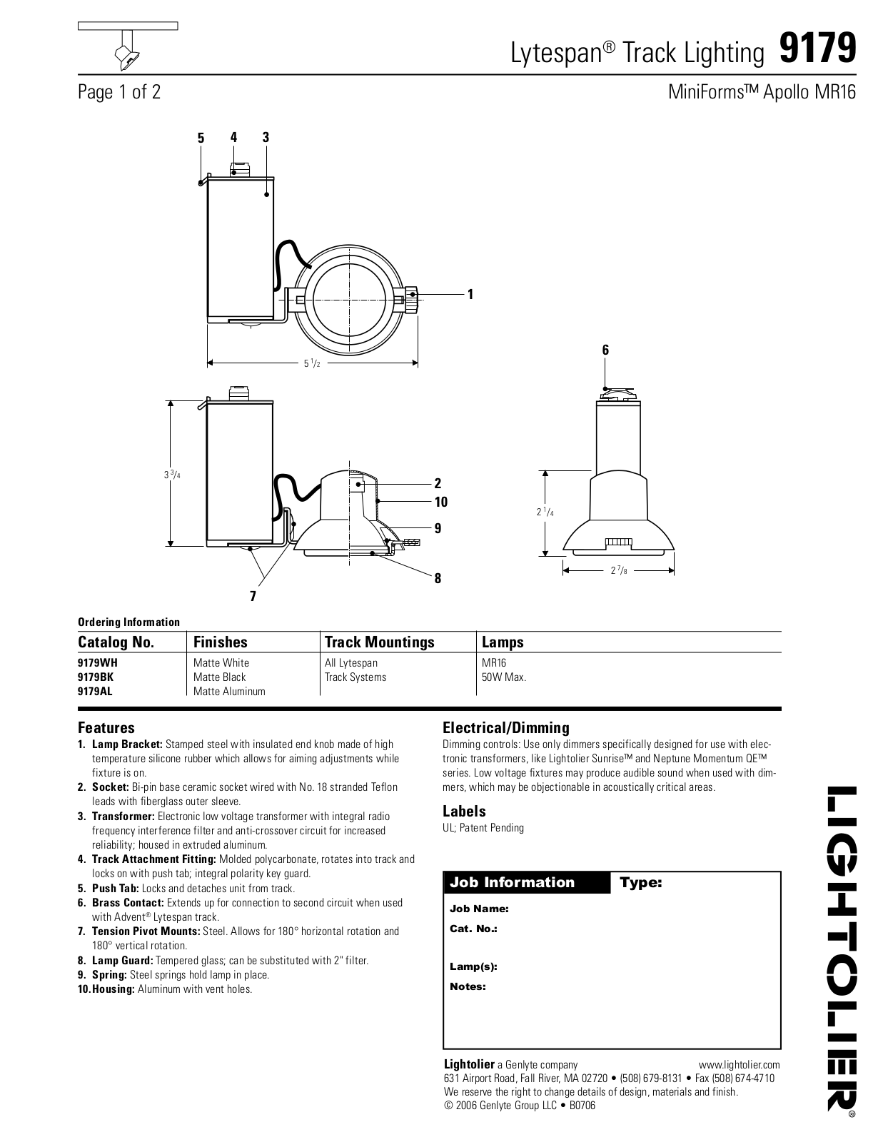 Lightolier 9179 User Manual