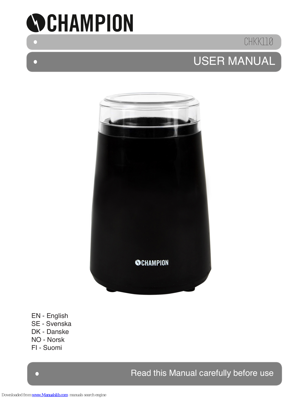 Champion CHKK110 User Manual