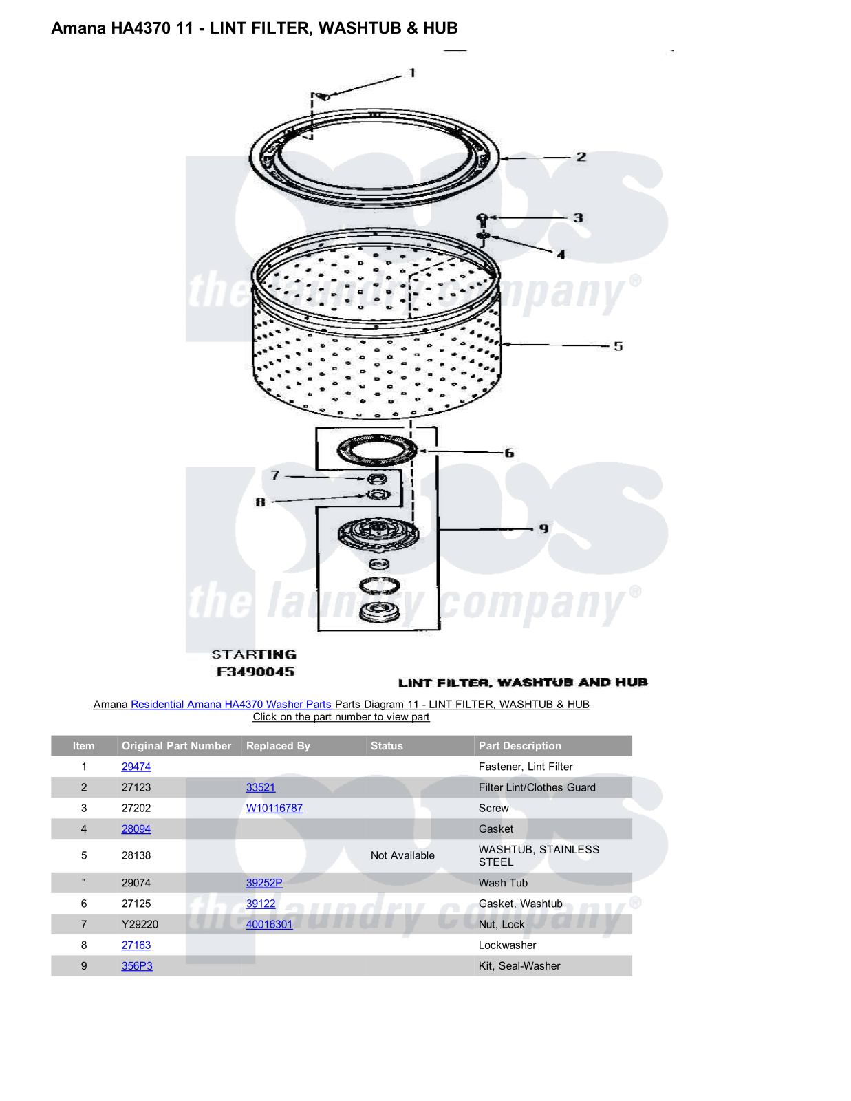 Amana HA4370 Parts Diagram