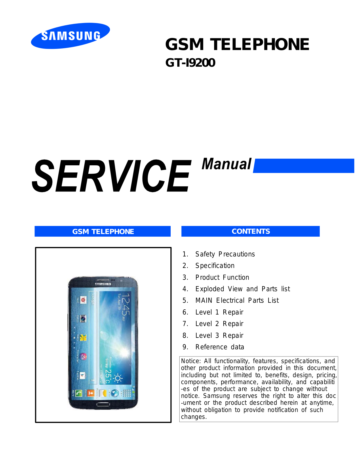 Samsung GT-i9200 Service Manual - Cover