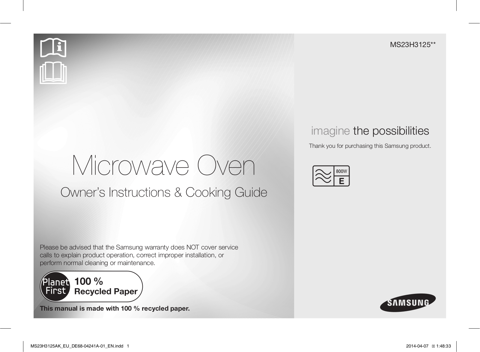 Samsung MS23H3125AK-EU User manual