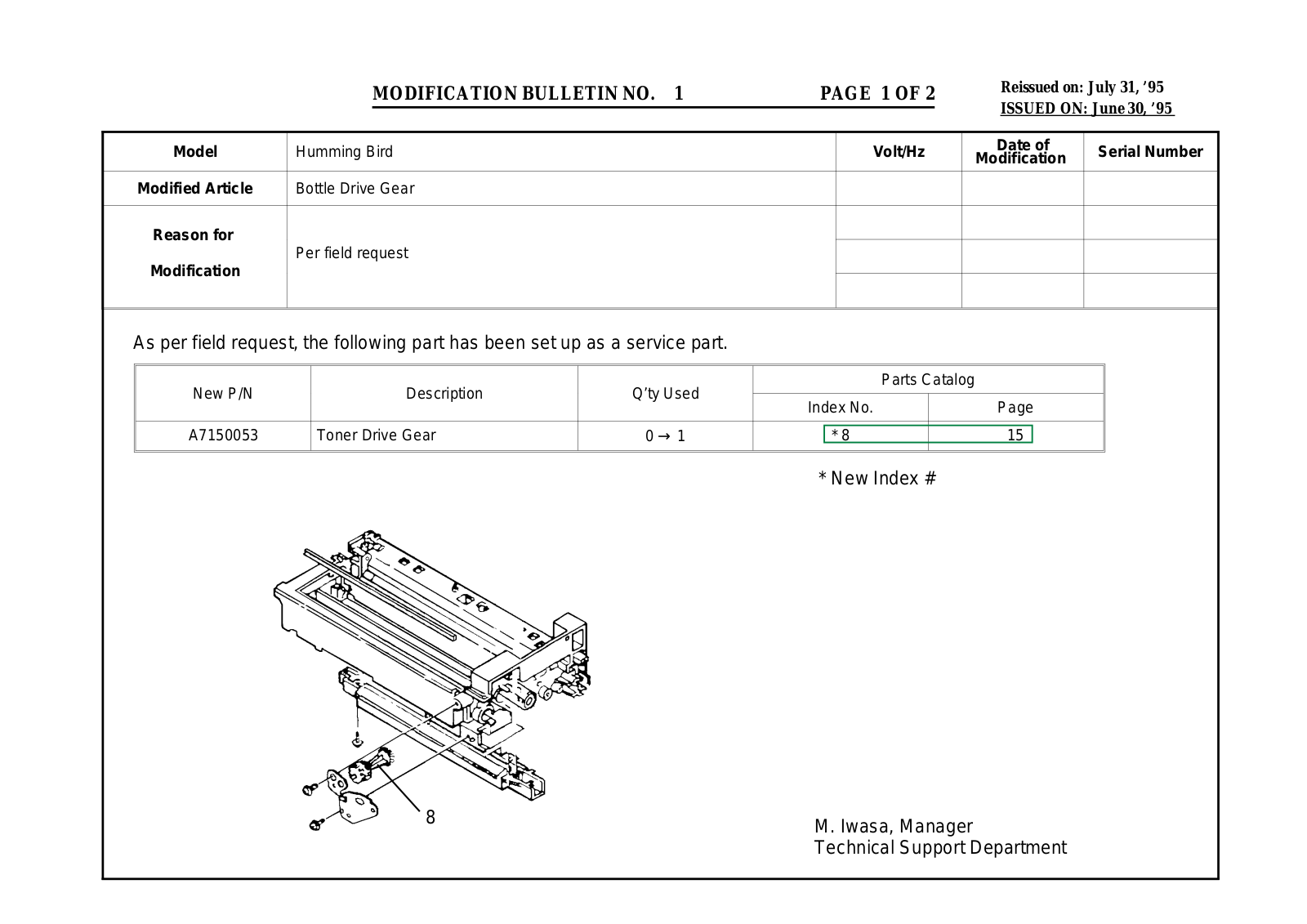 Ricoh M60 PARTS CATALOG