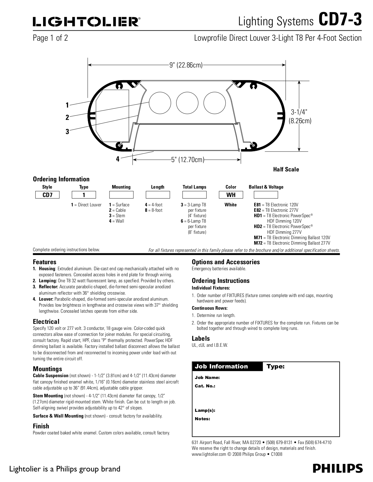 Lightolier CD7-3 User Manual