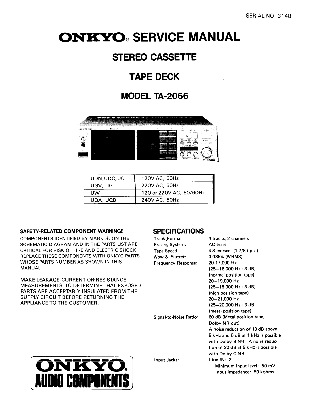 Onkyo TA-2066 Service manual