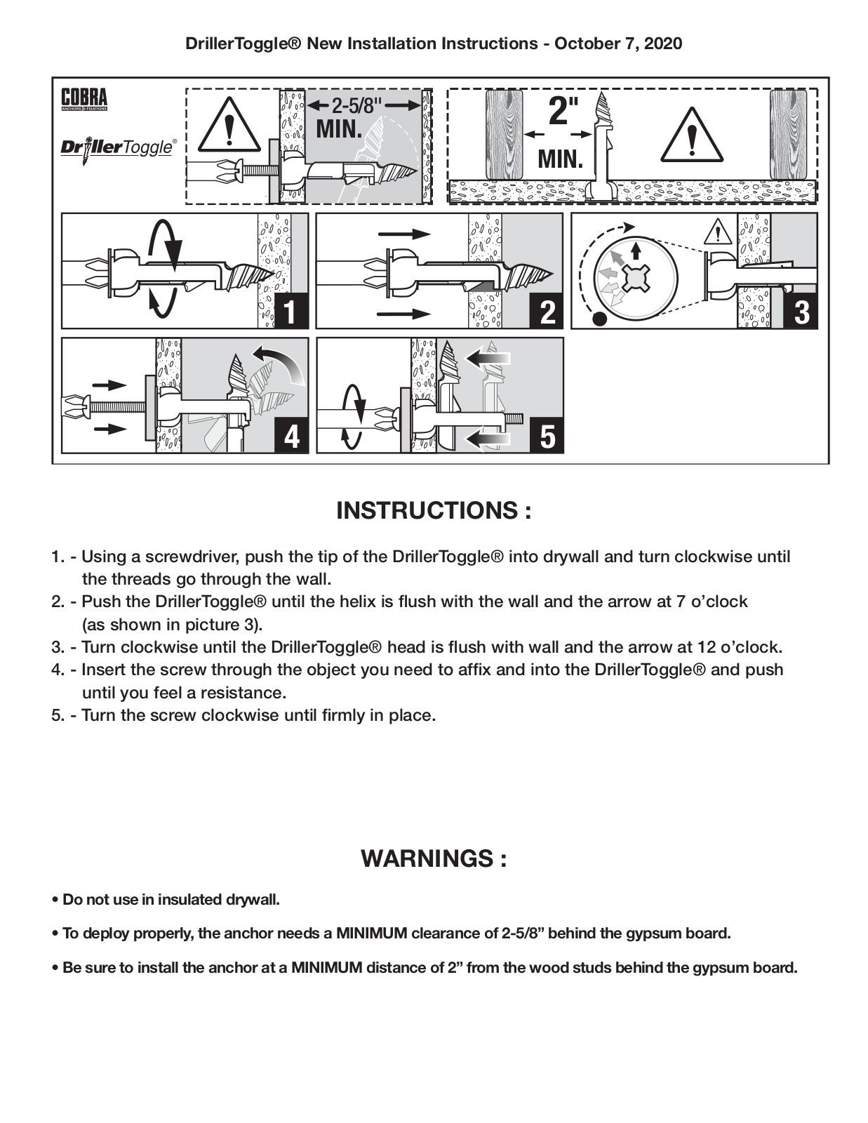Cobra DrillerToggle User Manual - ManualMachine.com