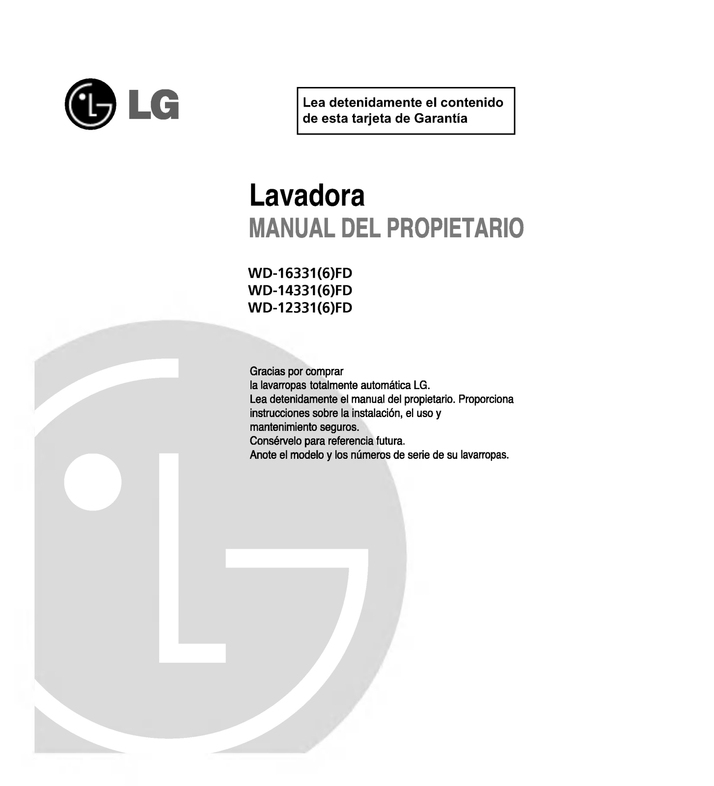 LG WD-12336FD User Manual