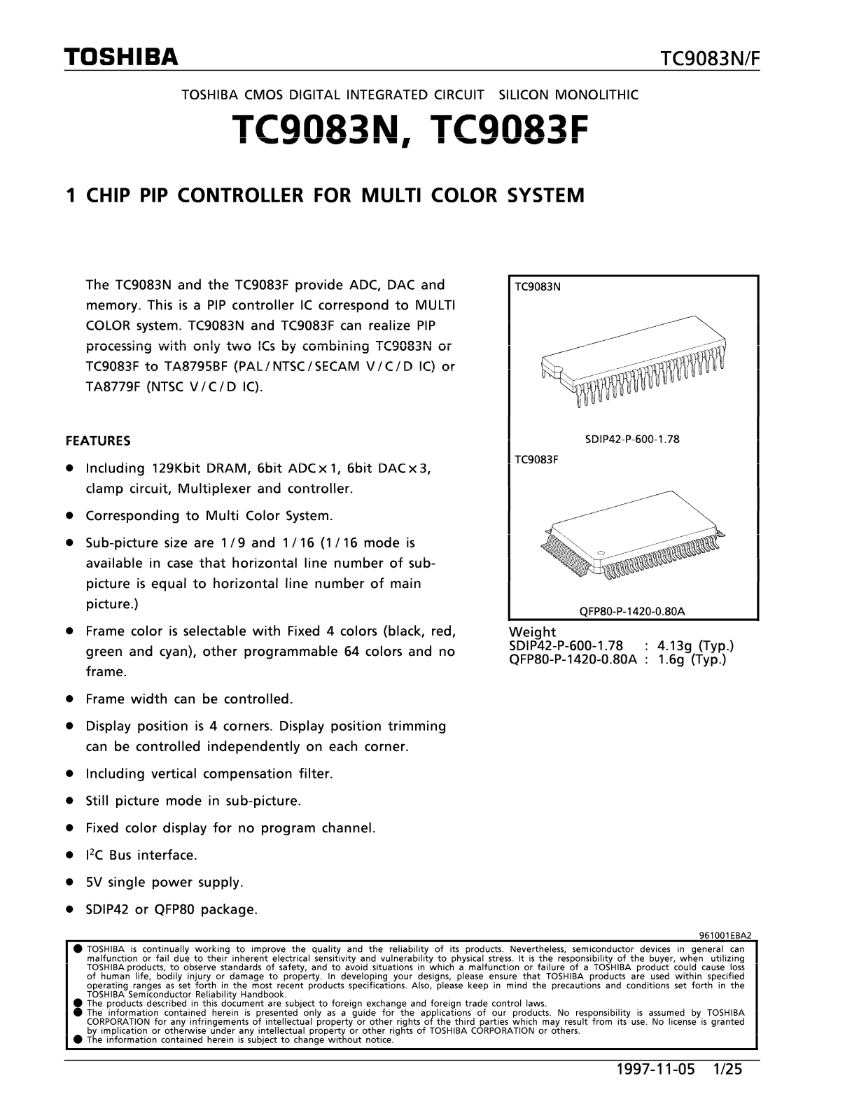 Toshiba TC9083F Datasheet