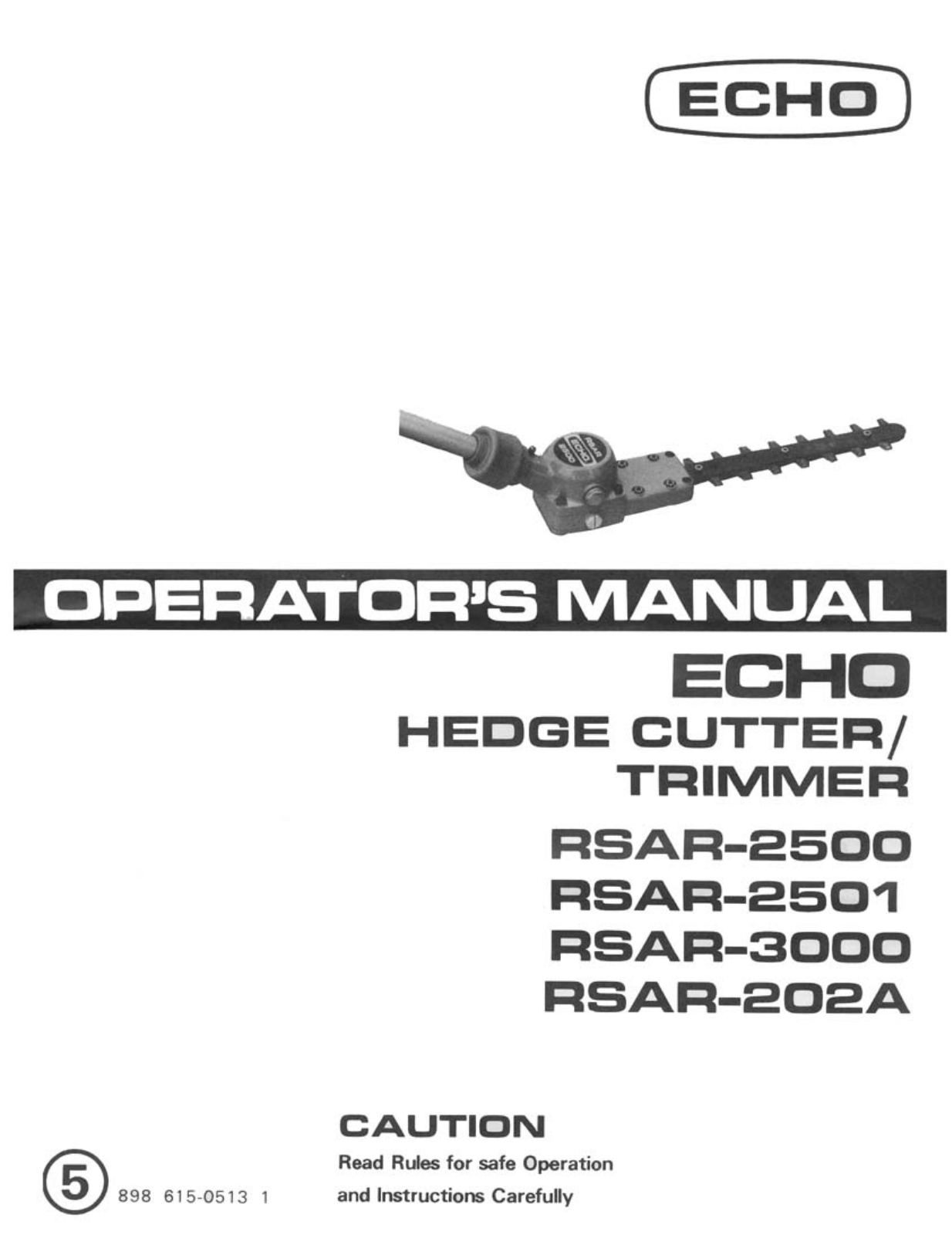 Echo RSAR202A, RSAR2500, RSAR3000, RSAR2501 User Manual