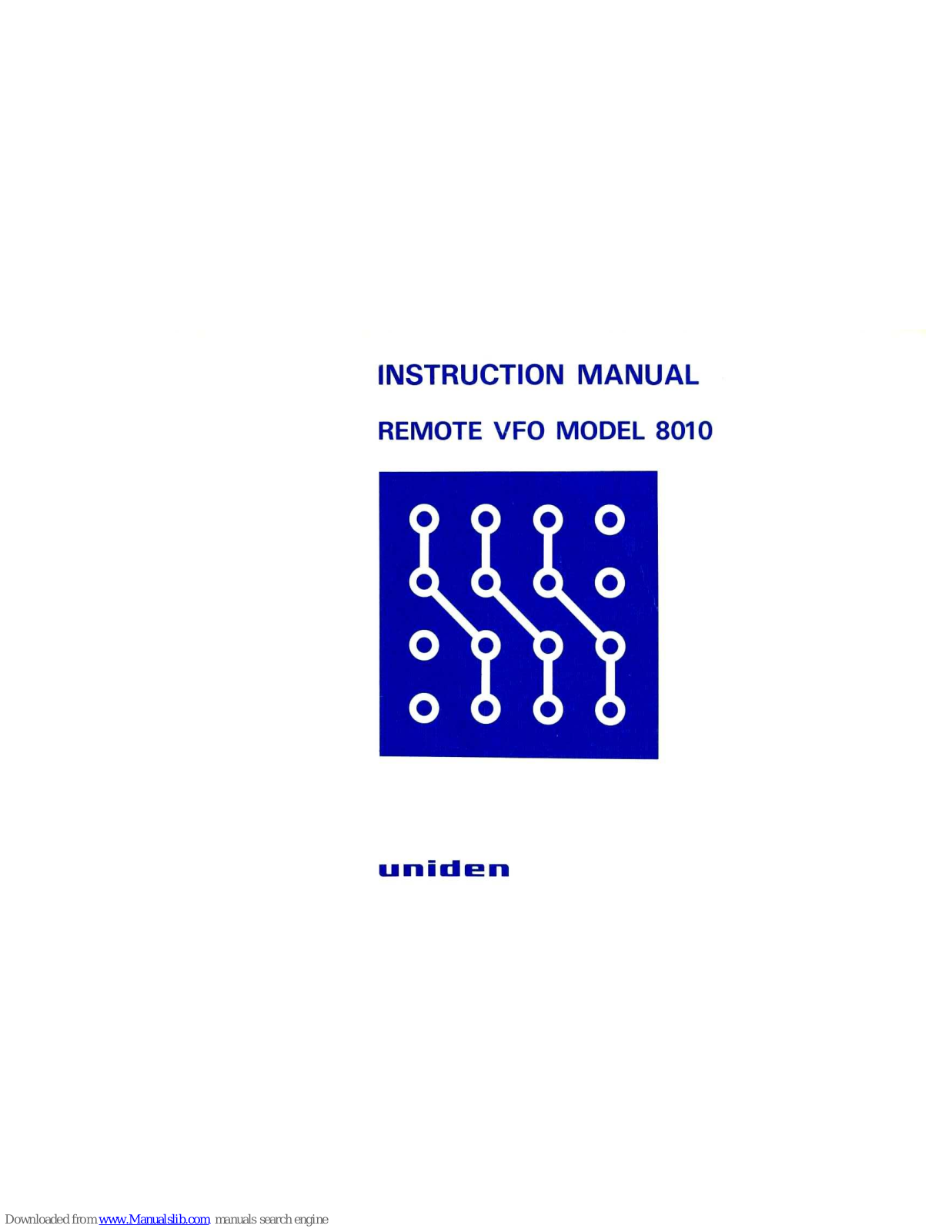 Uniden Remote VFO 8010 Instruction Manual