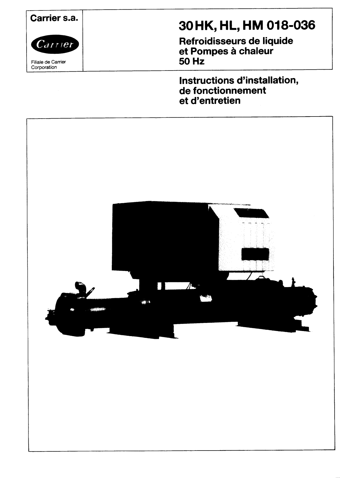 Carrier 30HM018-036IOM User Manual