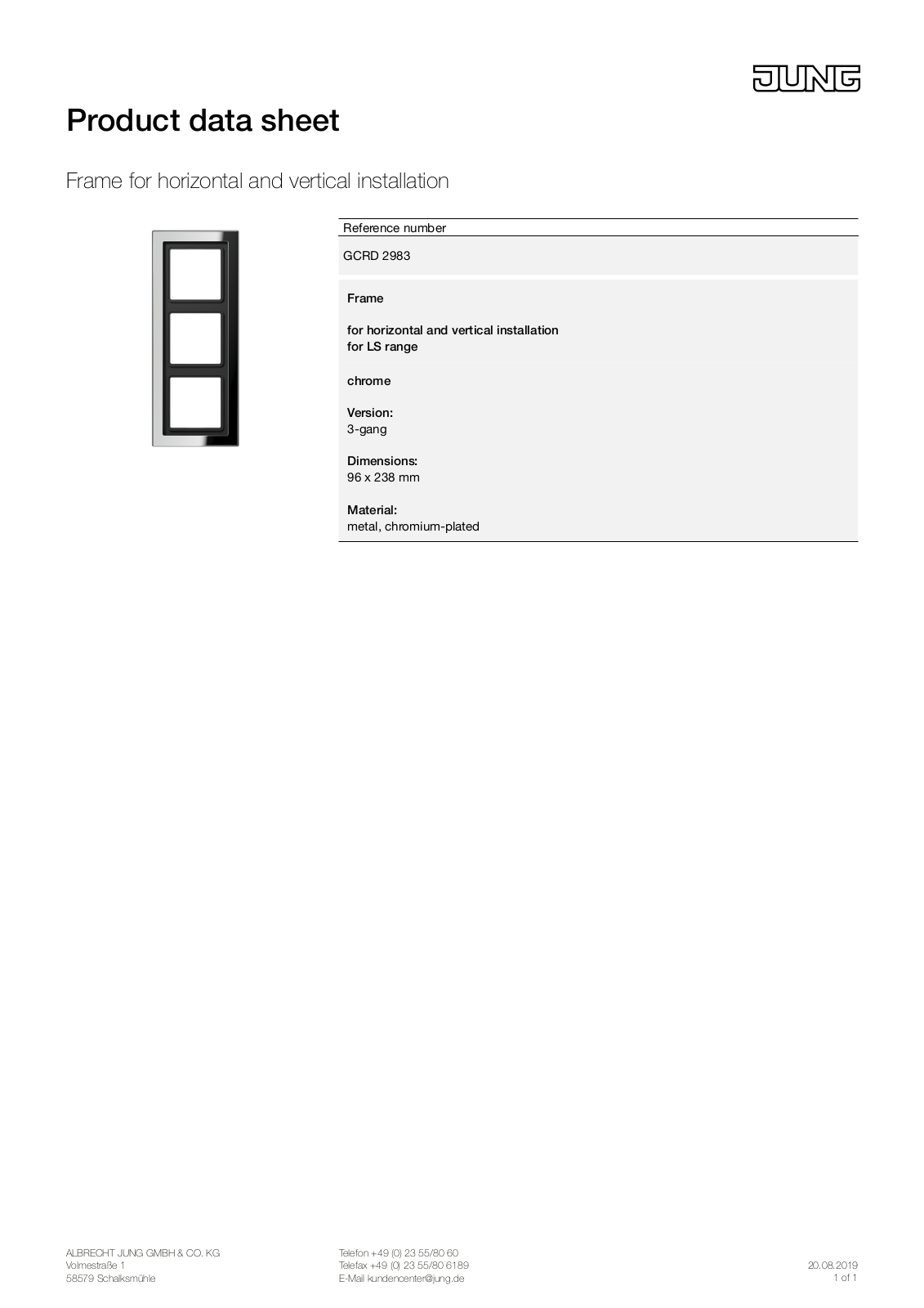 Jung GCRD 2983 User Manual