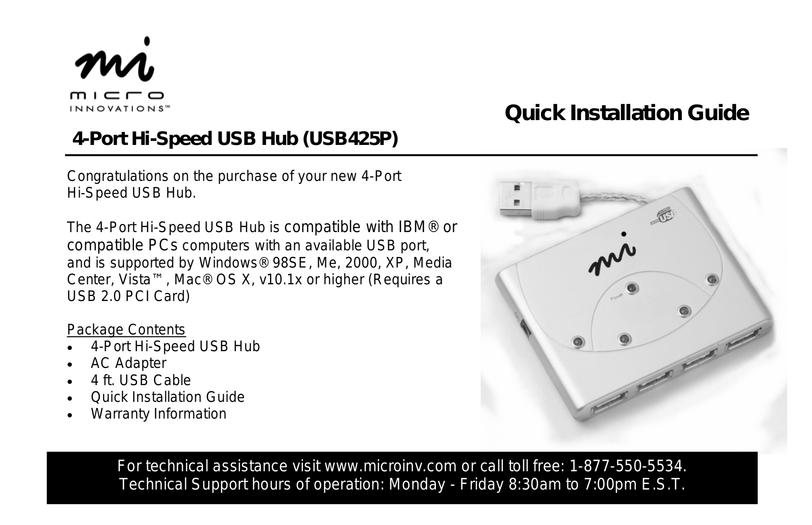 Micro Innovations USB425P User Manual