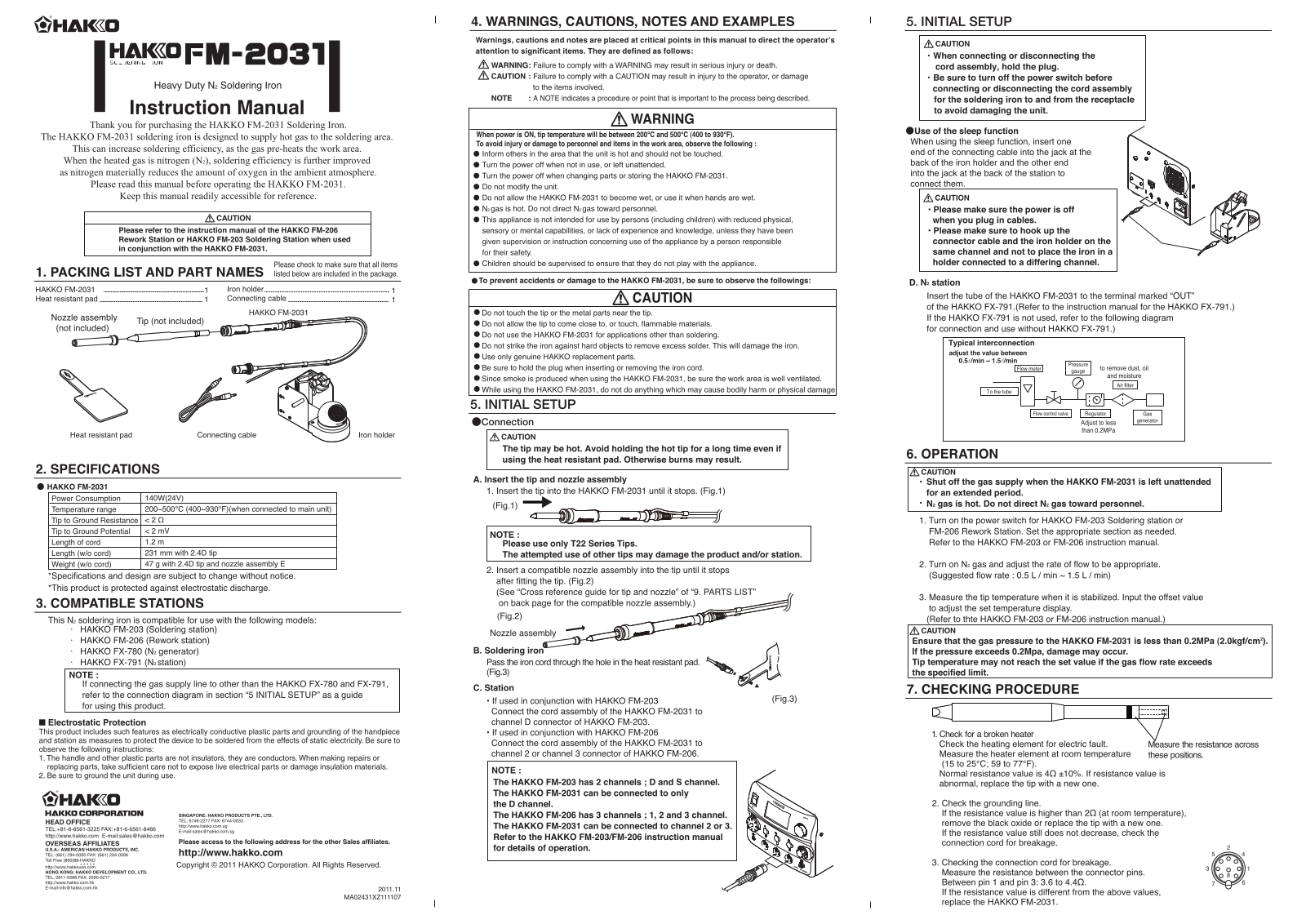 Hakko FM-2031 User Manual