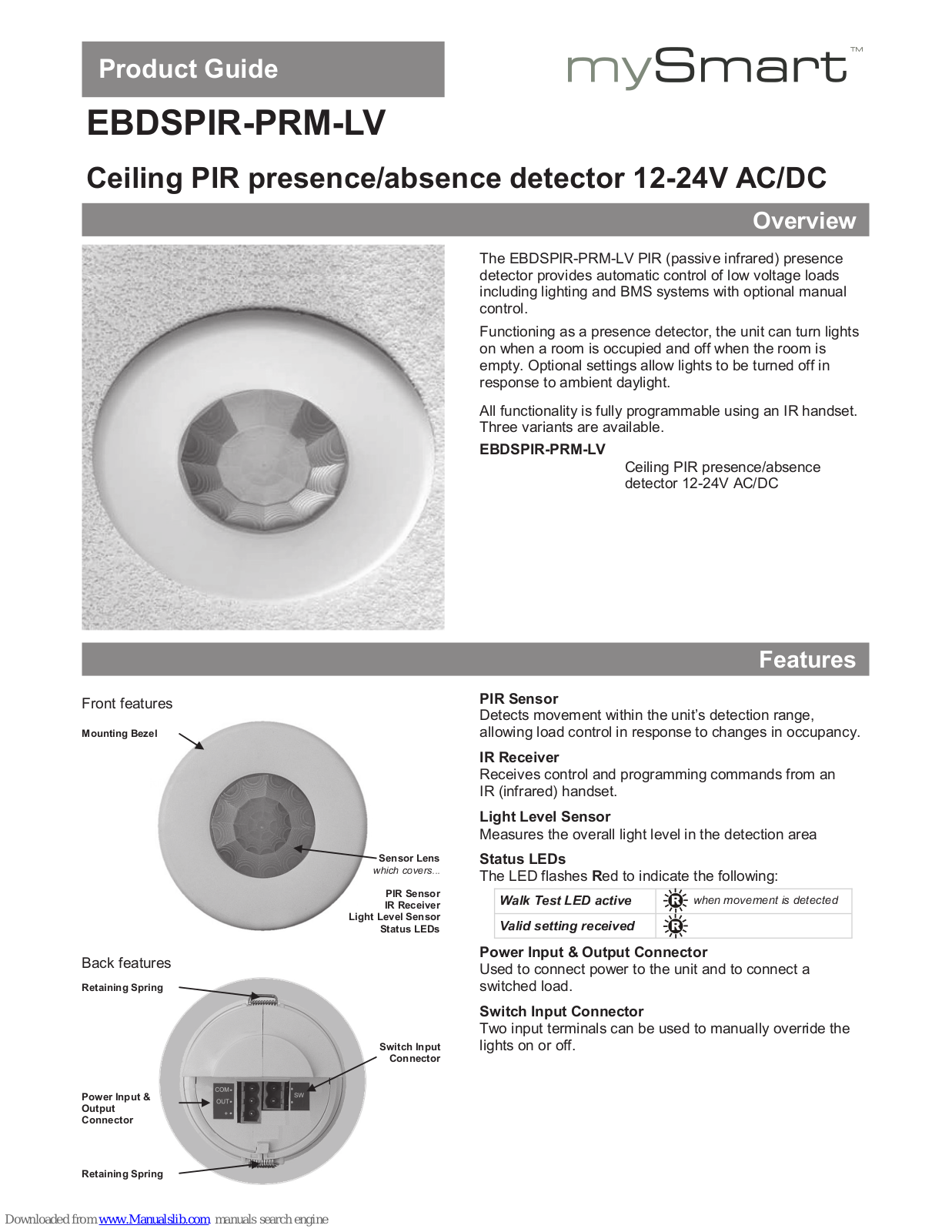 myStart EBDSPIR-PRM-LV Product Manual