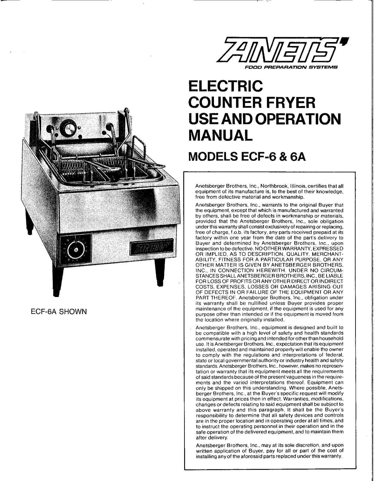 Anets ECF-6A Installation  Manual