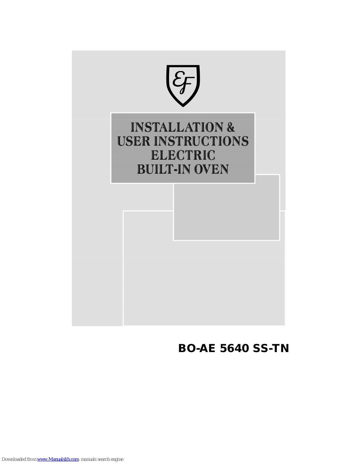 EF BO-AE 5640 SS-TN Installation & User's Instructions