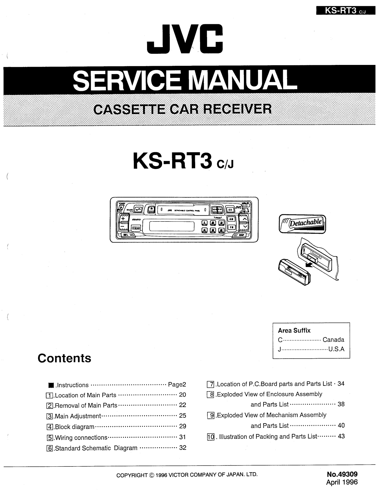 JVC KS-RT3C, KS-RT3J Service Manual