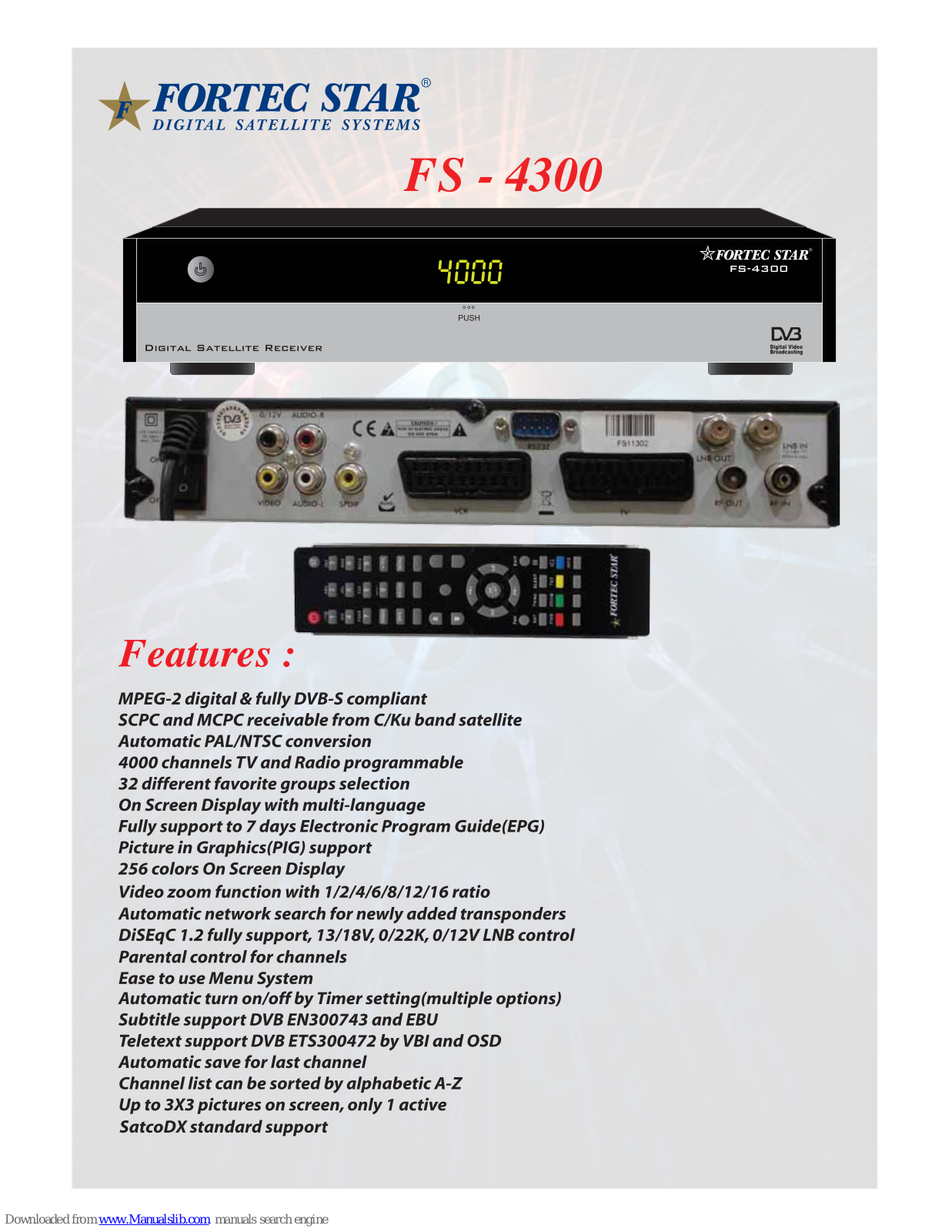 Fortec Star FS-4300 Technical Specifications - ManualMachine.com