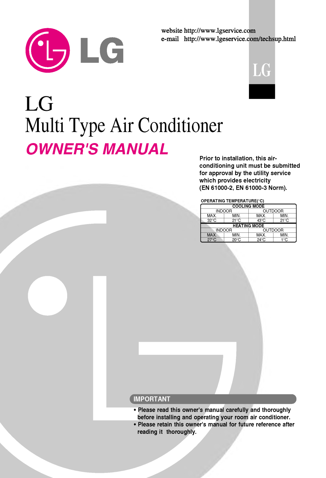 LG FM56AH, A6UQ406FA0, A7UW486FA0, FM48AH, FM30AHM User Manual