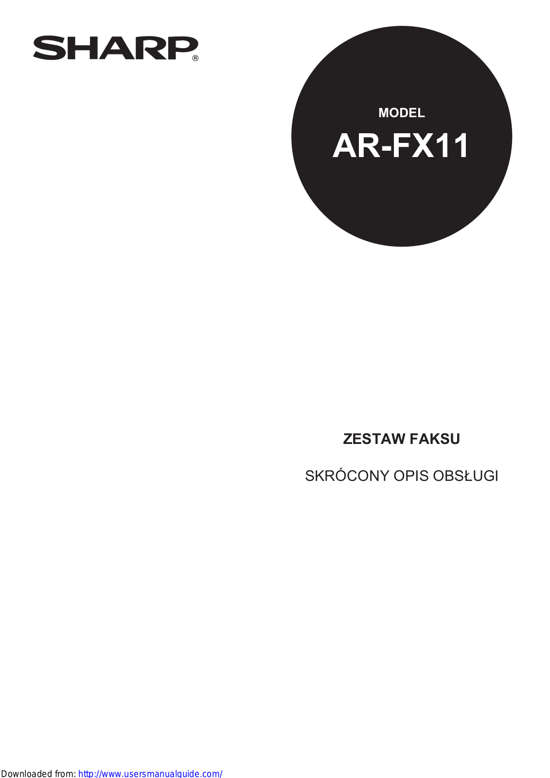 SHARP AR-FX11 User Manual