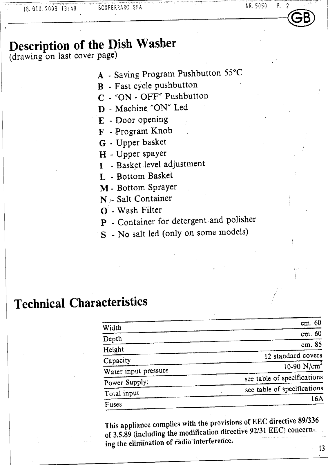 Smeg LD312 User Manual