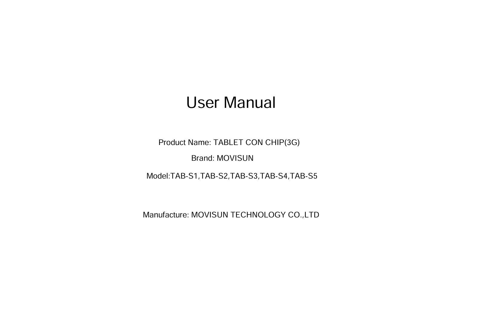 MOVISUN TECHNOLOGY TAB User Manual - ManualMachine.com