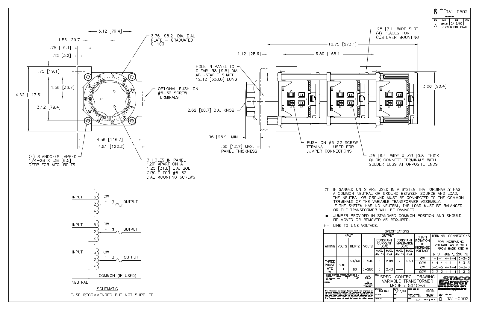 Staco Energy 501C-3 Dimensional Sheet - ManualMachine.com