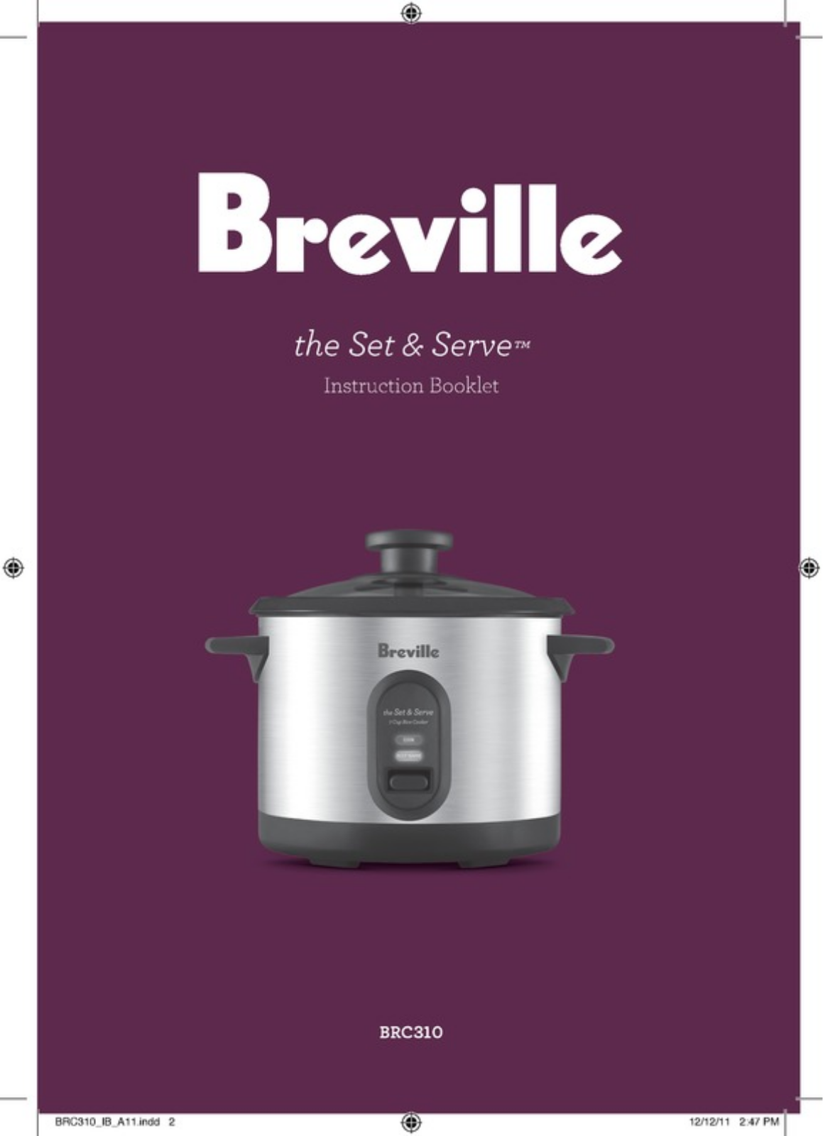 Breville BRC310BSS Instruction Handbook