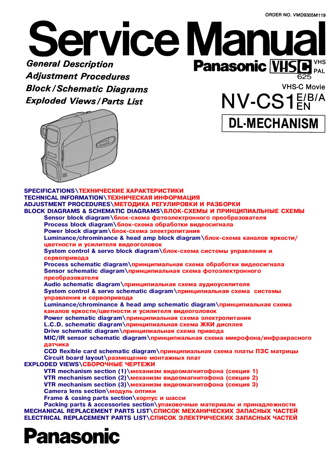 PANASONIC NV-CS1 Service Manual