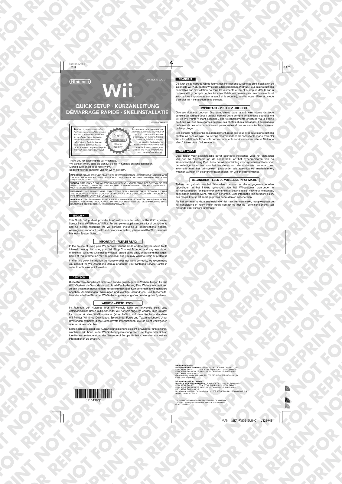 NINTENDO Wii Guide rapide