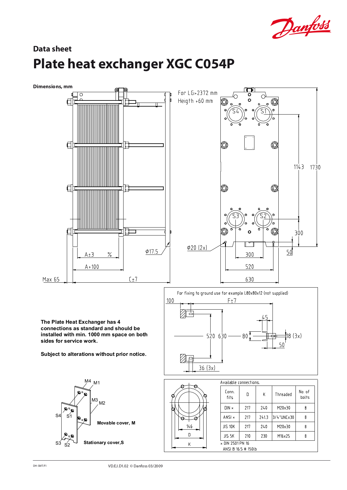 Danfoss XGC C054P Data sheet