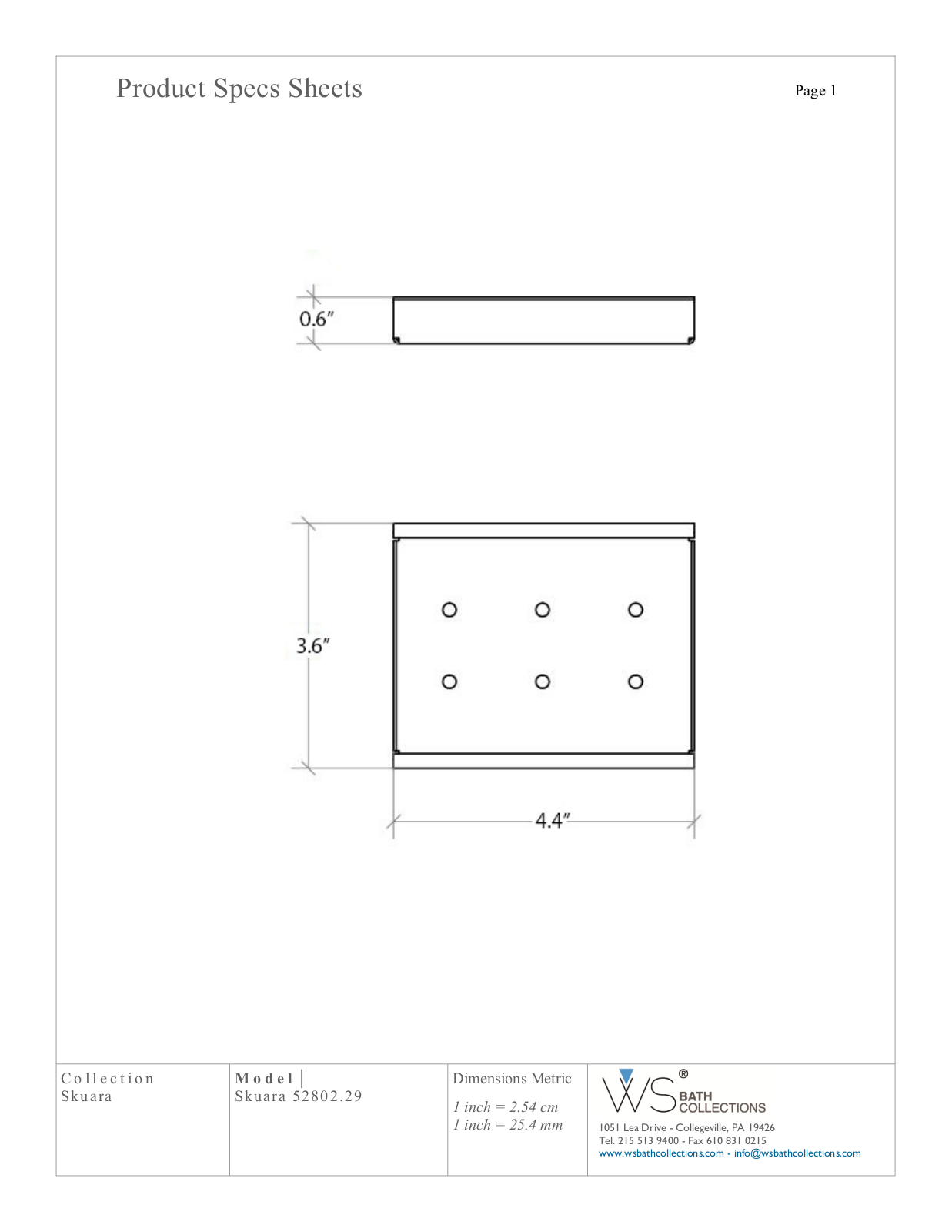 WS Bath Collections WSO3556 Specifications - ManualMachine.com