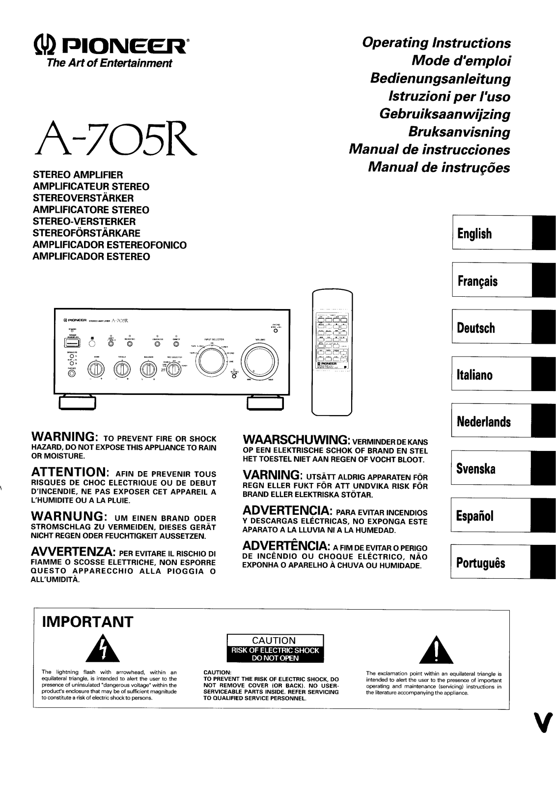 Pioneer A-705-R Service manual