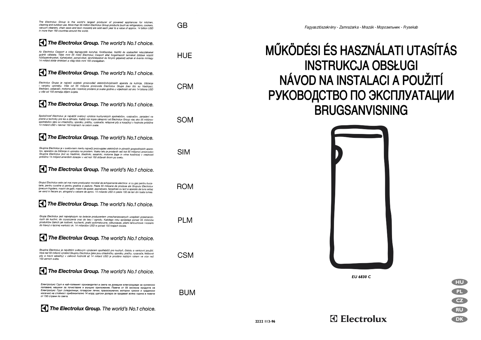 Electrolux EU6830C User Manual