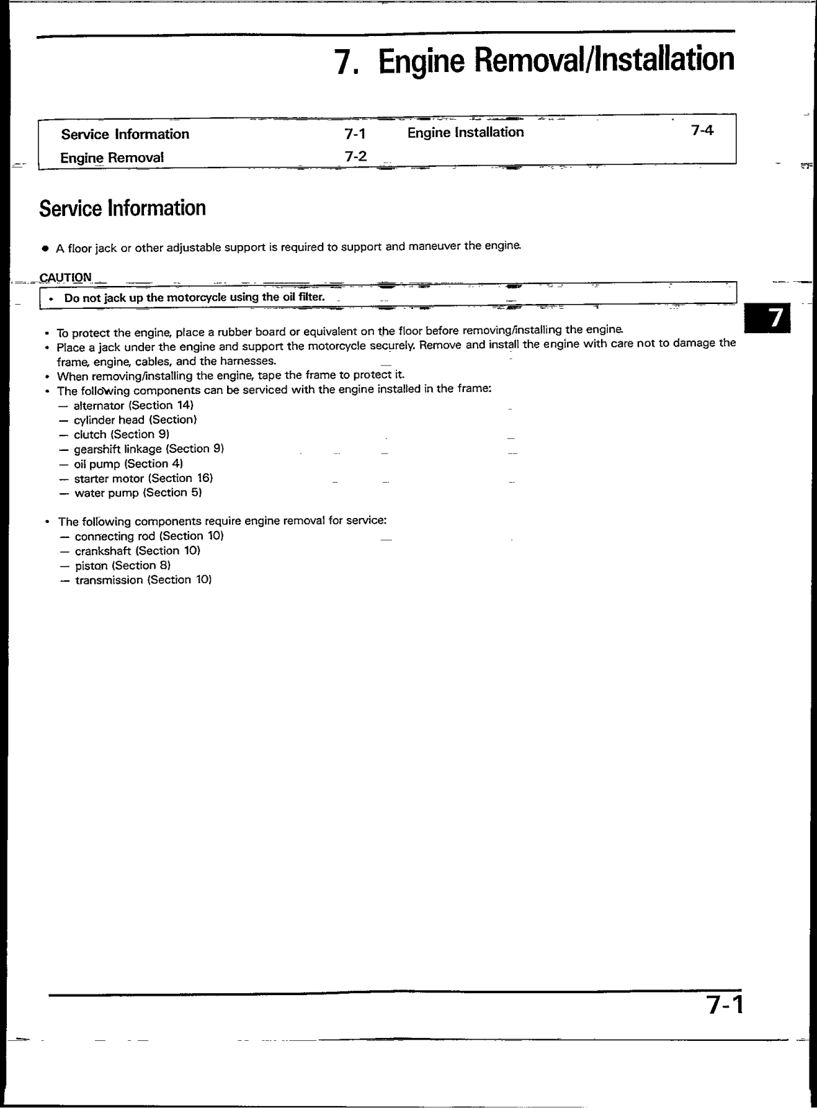 Honda VFR 400R, VFR 400 Service Manual C07