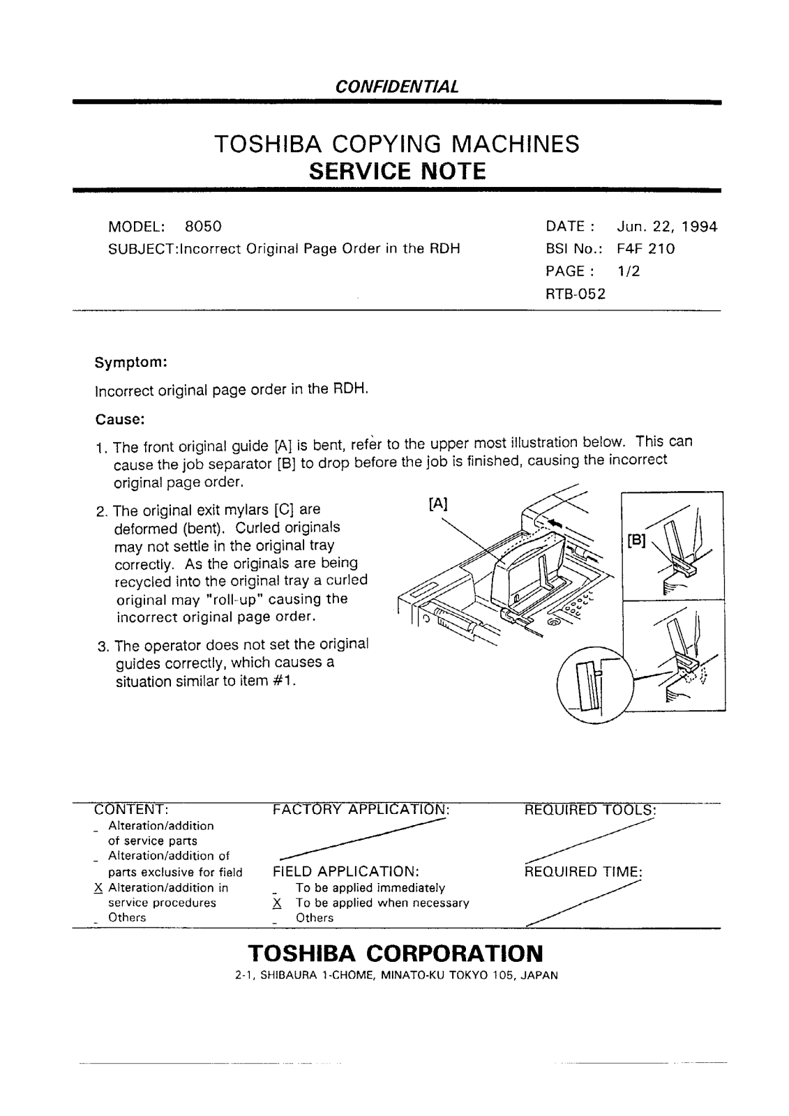 Toshiba f4f210 Service Note