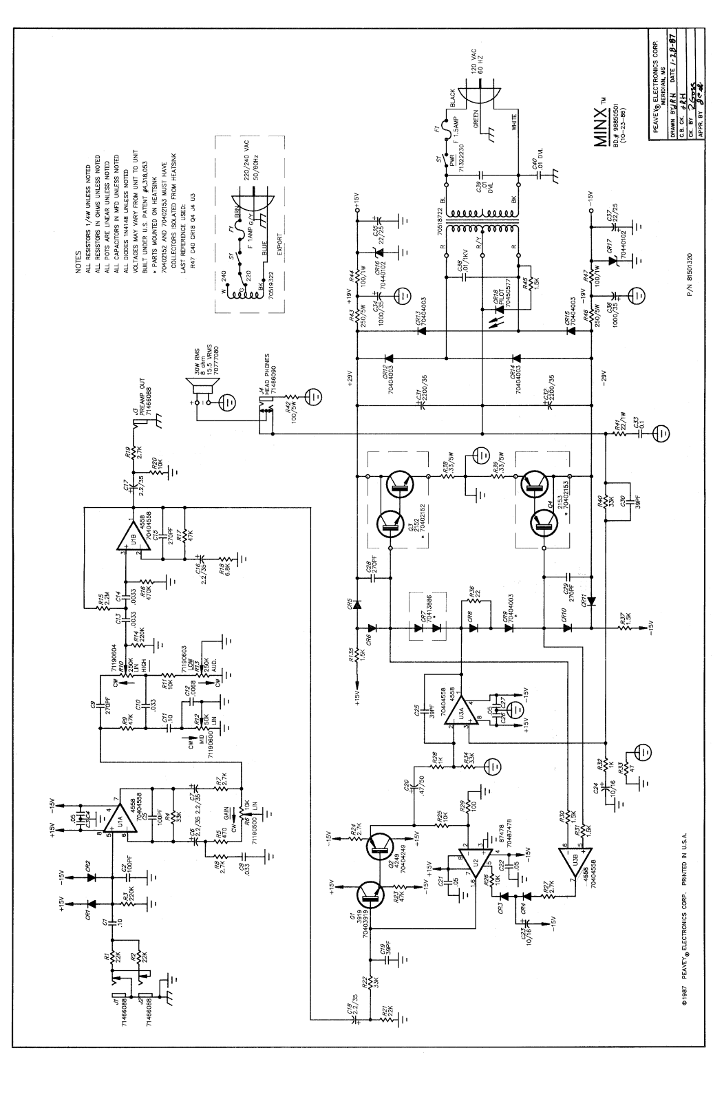 Peavey MINX 86 Schematic