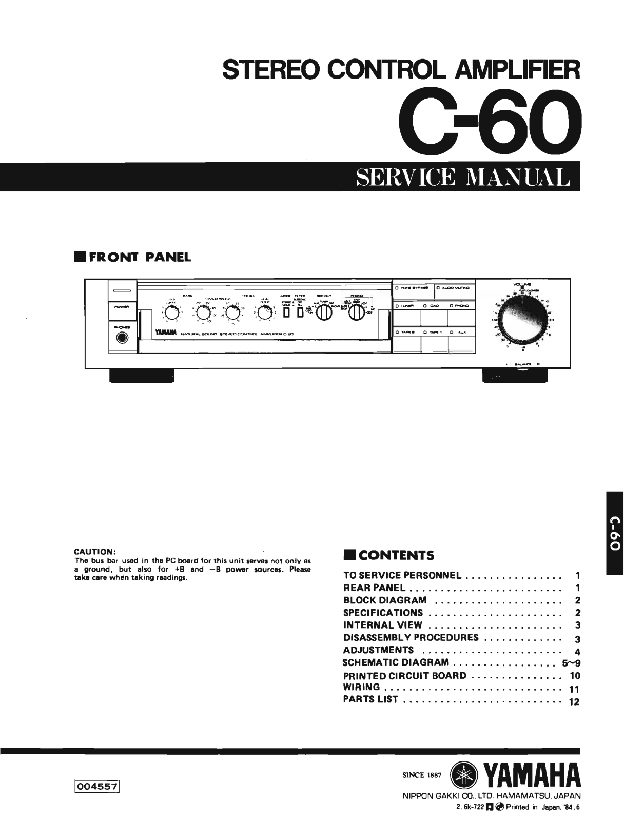 Yamaha C-60 Service Manual