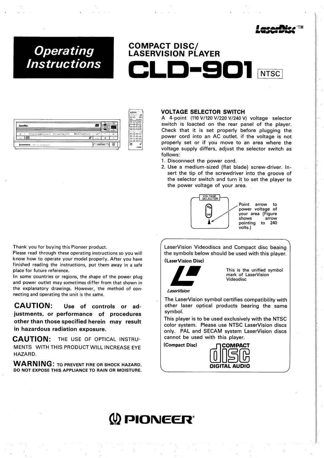 Pioneer CLD-901 User Manual